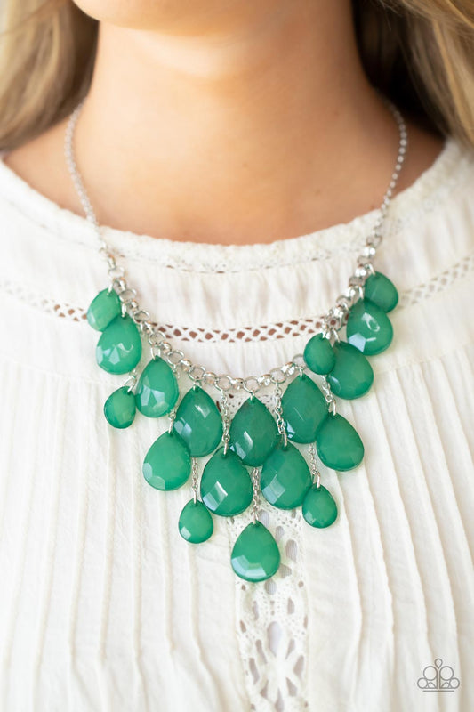 Paparazzi Accessories - Front Row Flamboyance - Green necklace
