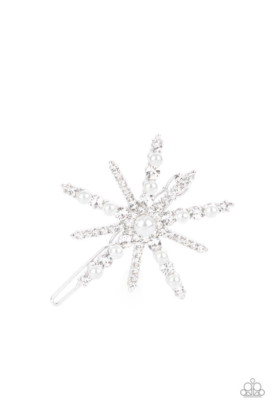 Paparazzi Accessories - Leading Luminary - White hair clip