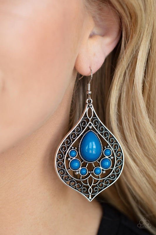Paparazzi Accessories - New Delhi Nouveau - Blue earrings