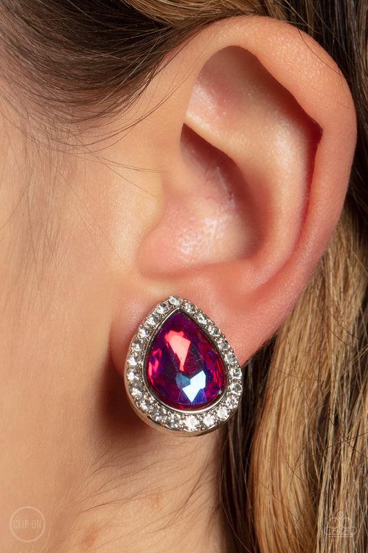 Paparazzi Accessories - Cosmic Castles - Pink earrings