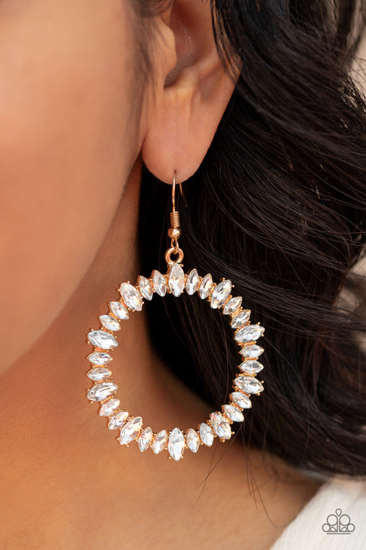 Paparazzi Accessories - Glowing Reviews - Gold earrings