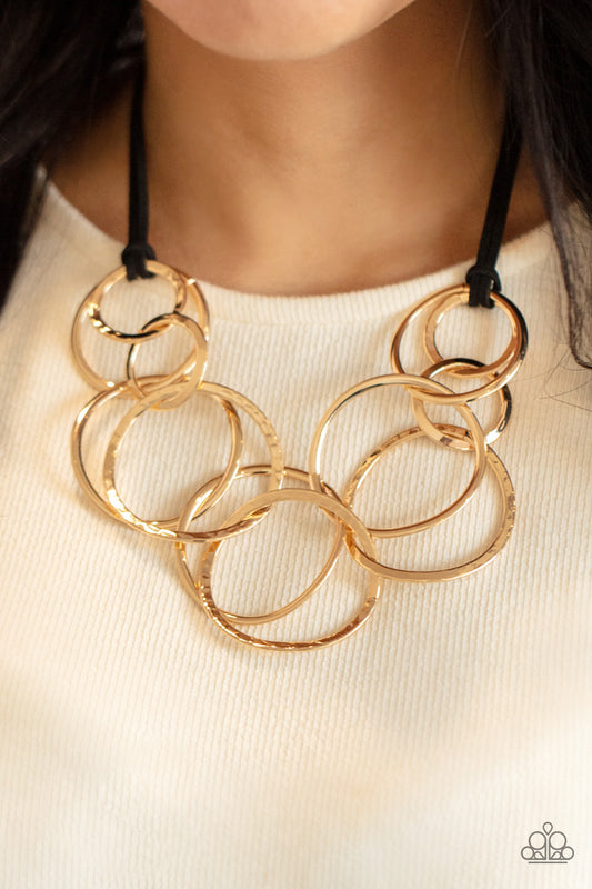 Paparazzi Accessories - Spiraling Out of COUTURE - Gold necklace