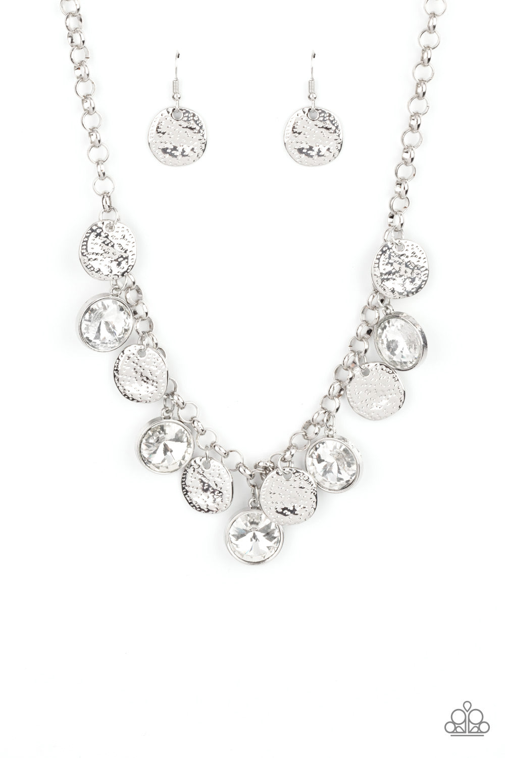 Paparazzi Accessories  - Spot On Sparkle - White necklace
