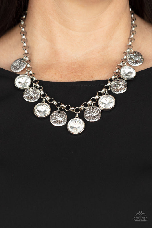 Paparazzi Accessories  - Spot On Sparkle - White necklace