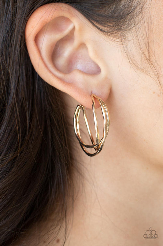 Paparazzi Accessories - City Contour - Gold earrings