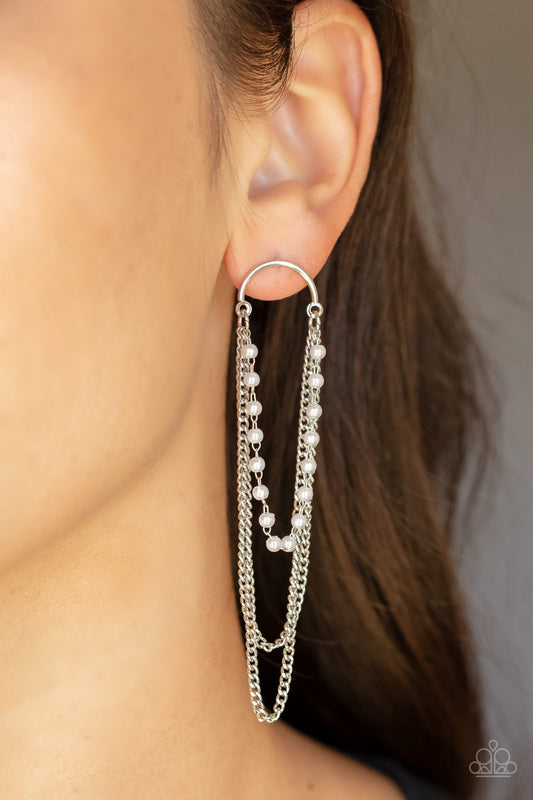 Paparazzi Accessories - Vintage VIP - White earrings