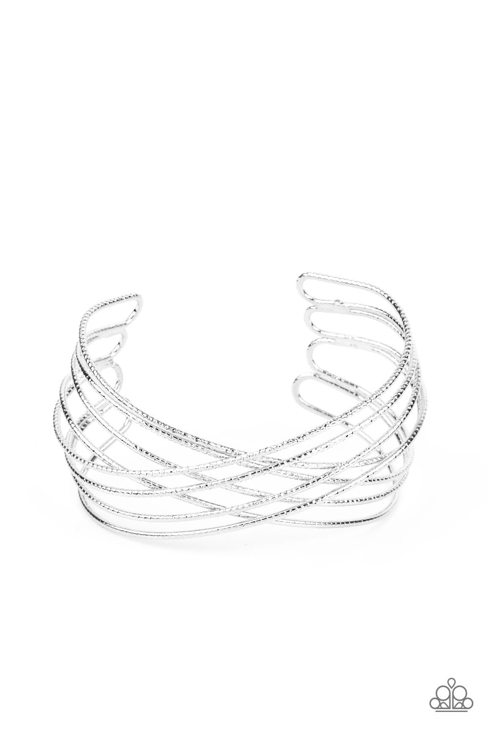 Paparazzi Accessories - Strike Out Shimmer - Silver bracelet