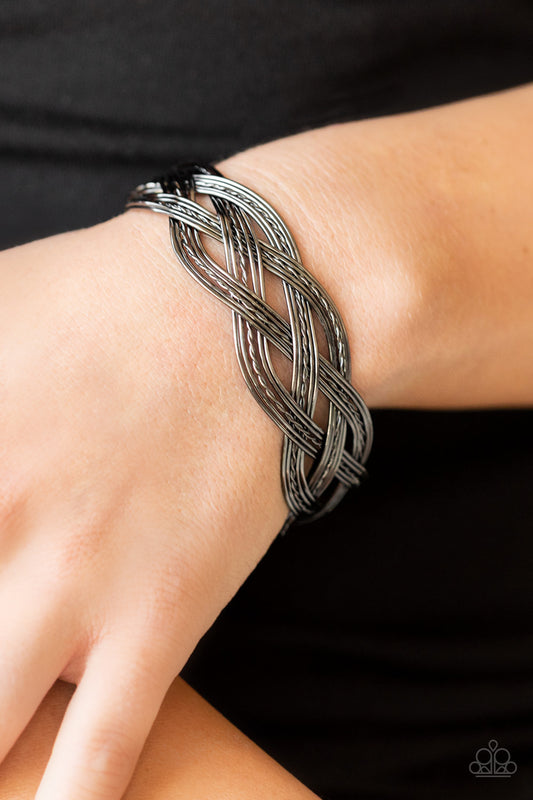 Paparazzi Accessories - Get Your Wires Crossed - Black Bracelet