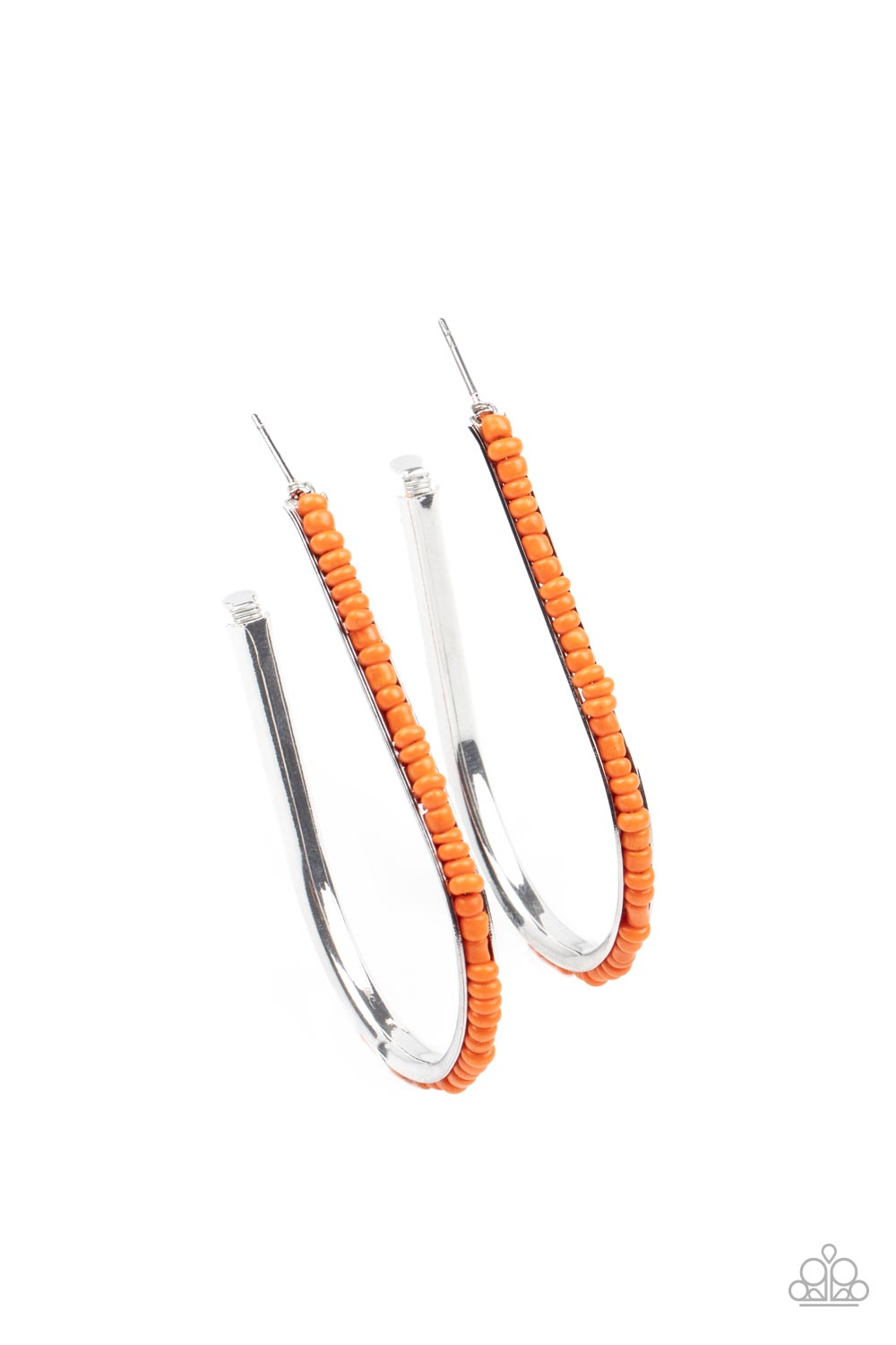 Paparazzi Accessories - Beaded Bauble - Orange earrings