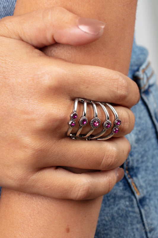 Paparazzi Accessories - Layer On The Luster - Pink ring