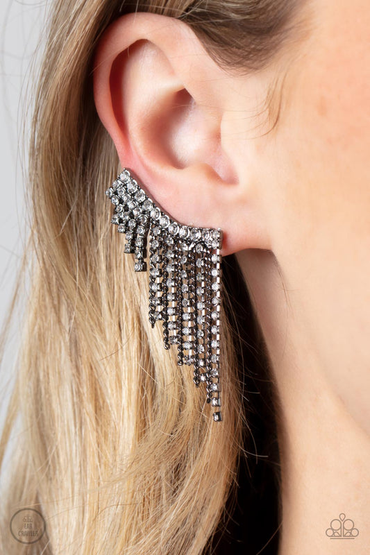 Paparazzi Accessories - Thunderstruck Sparkle - Black earrings