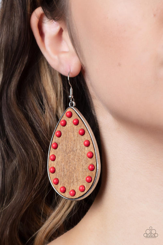 Paparazzi Accessories Rustic Refuge - Red earrings