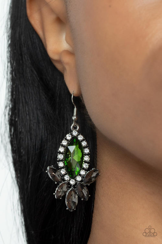 Paparazzi Accessories - Serving Up Sparkle - Green earrings