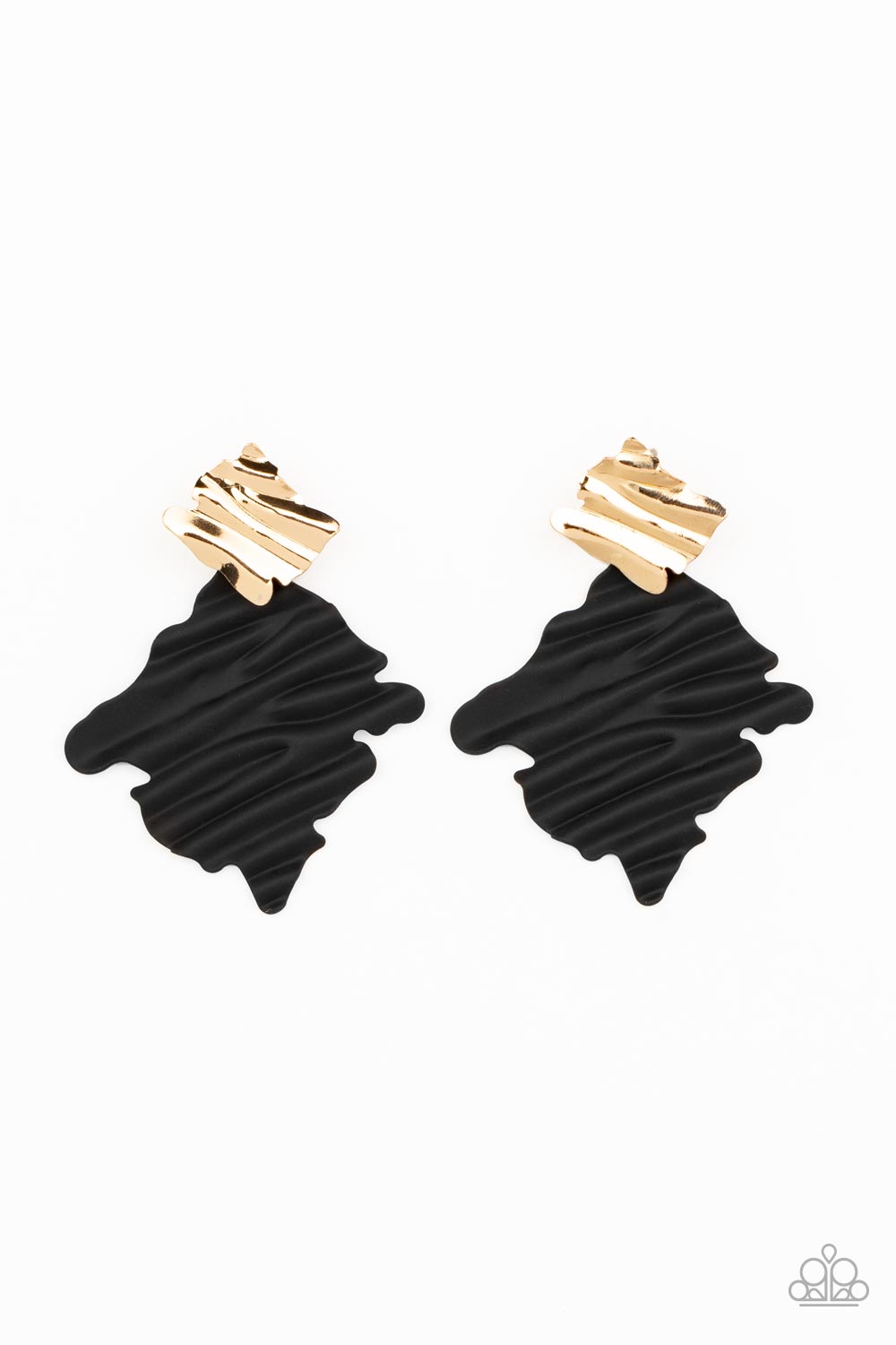 Paparazzi Accessories - Crimped Couture - Gold earrings