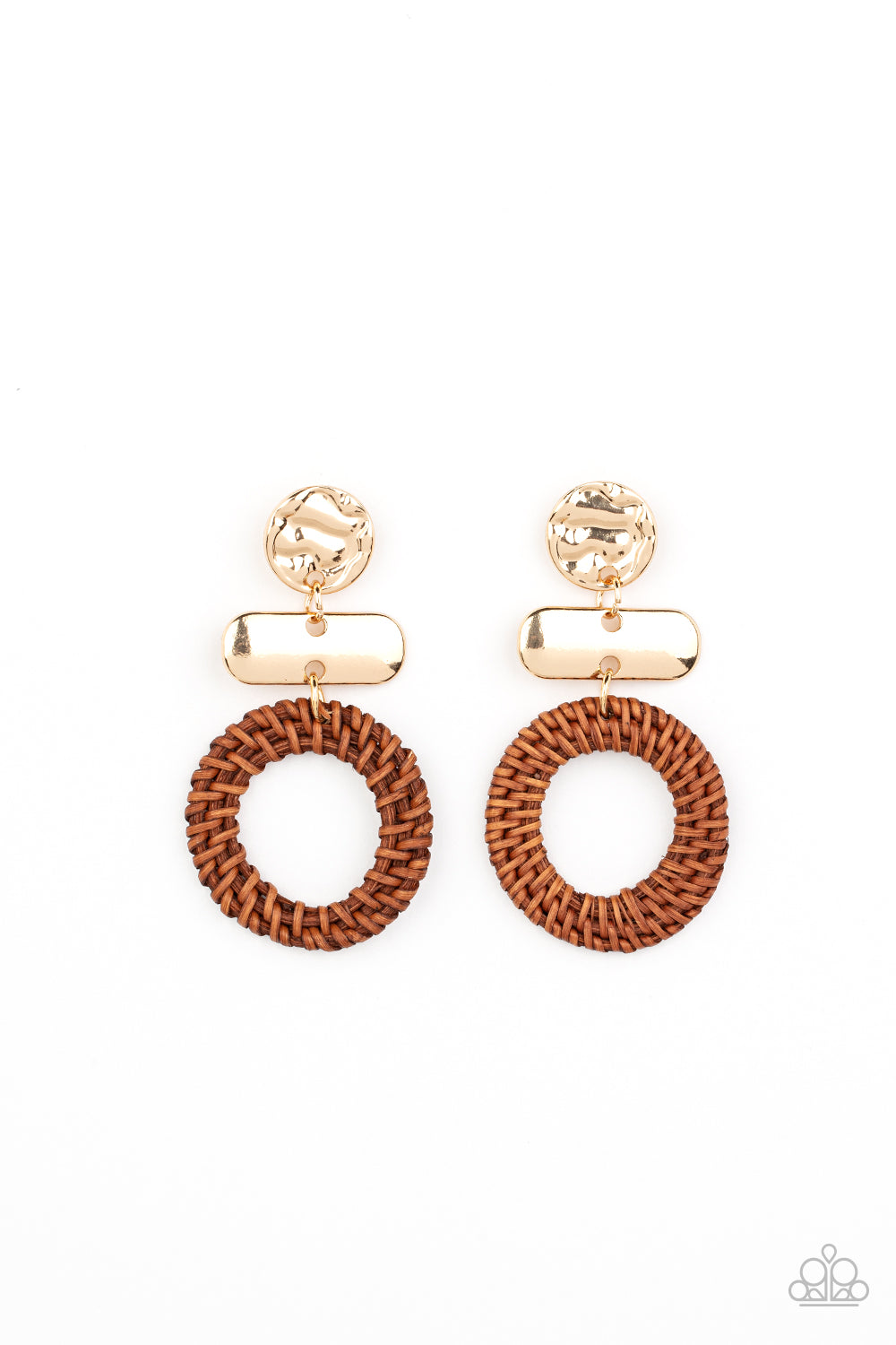 Paparazzi Accessories - Woven Whimsicality - Gold earrings
