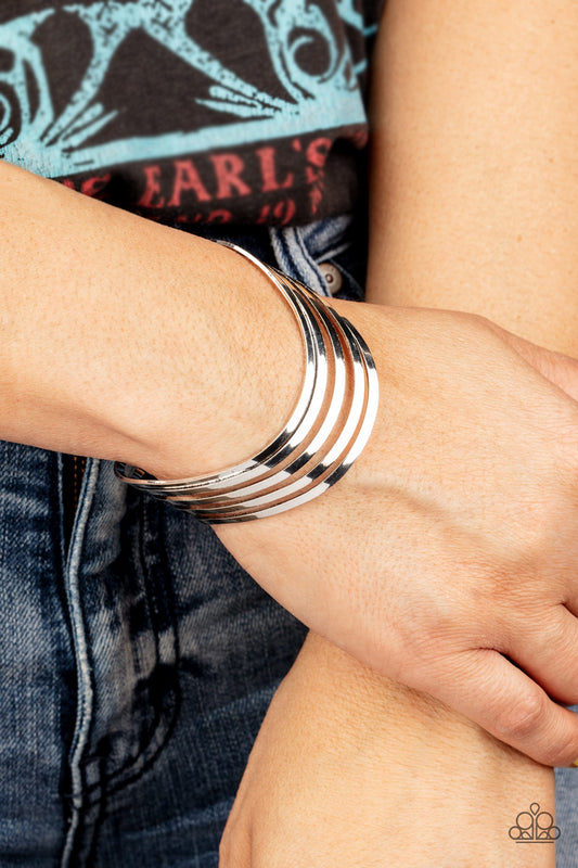 Paparazzi Accessories - Tantalizingly Tiered - Silver bracelet
