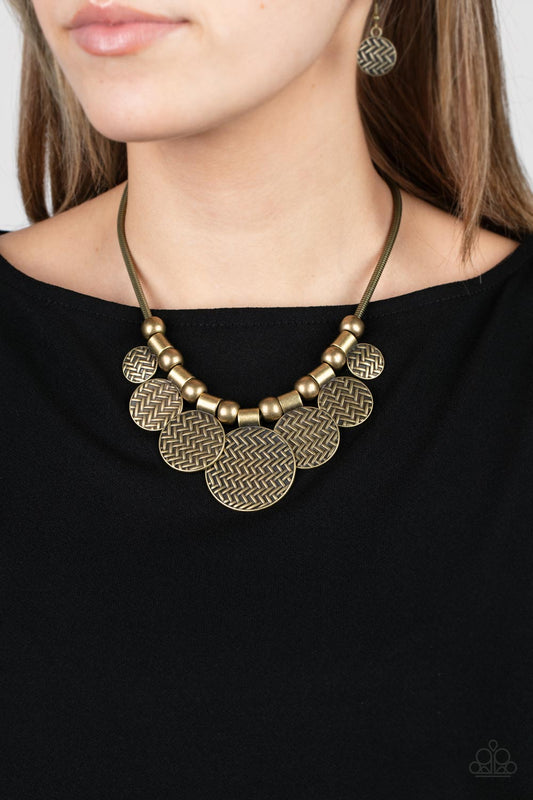 Paparazzi Accessories -Indigenously Urban - Brass necklace