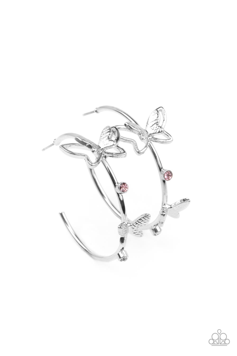 Paparazzi Accessories - Full Out Flutter - Pink earrings
