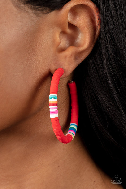 Paparazzi Accessories - Colorfully Contagious - Red earrings