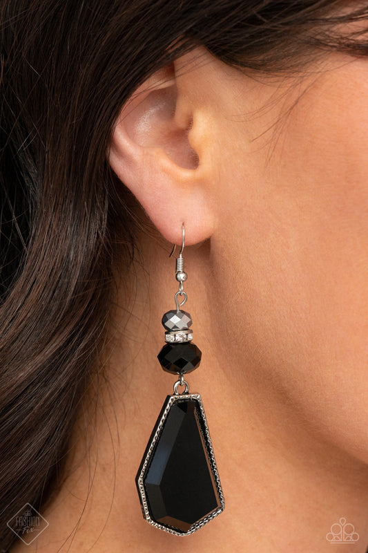 Paparazzi Accessories -Defaced Dimension - Black earrings