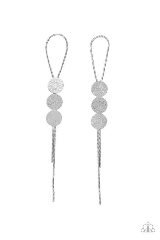 Paparazzi Accessories - Bolo Beam - Silver earrings