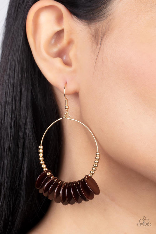 Paparazzi Accessories - Caribbean Cocktail - Brown earrings