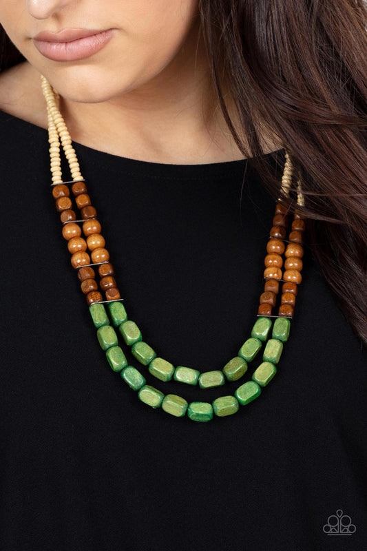 Paparazzi Accessories - Bermuda Bellhop - Green necklace