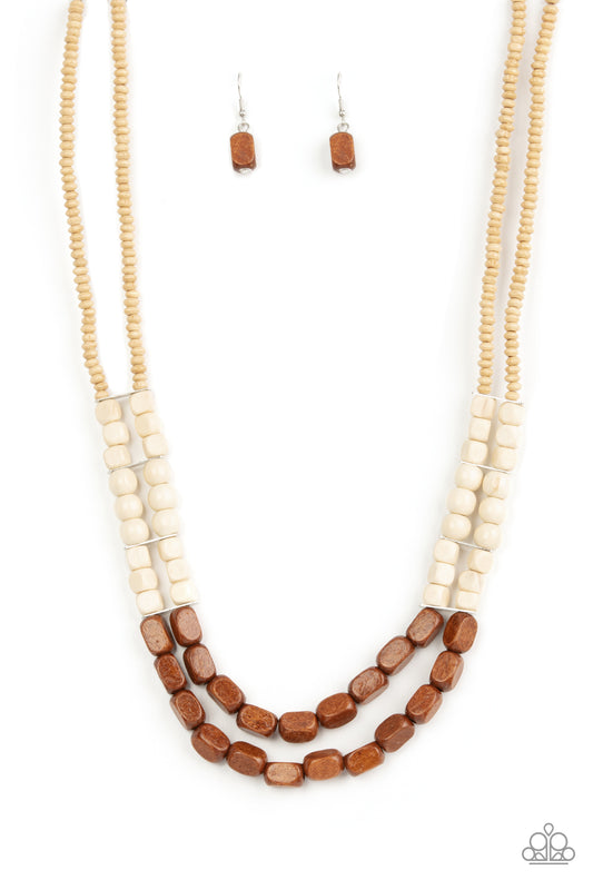 Paparazzi Accessories - Bermuda Bellhop - Brown necklace