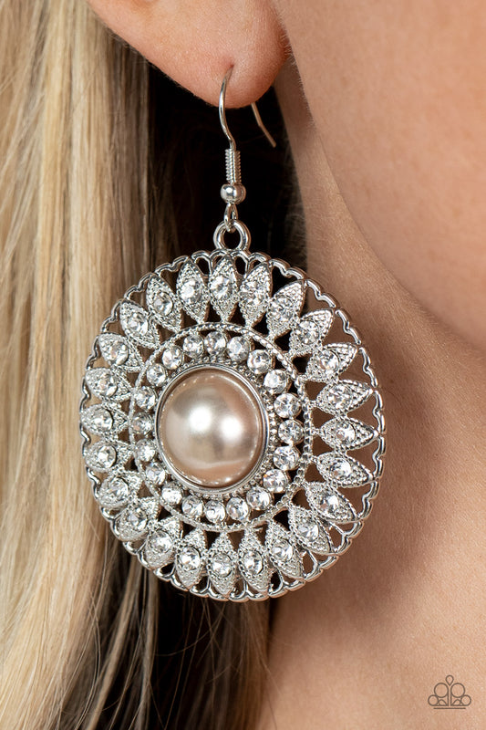 Paparazzi Accessories - Glorified Glitz - Brown earrings