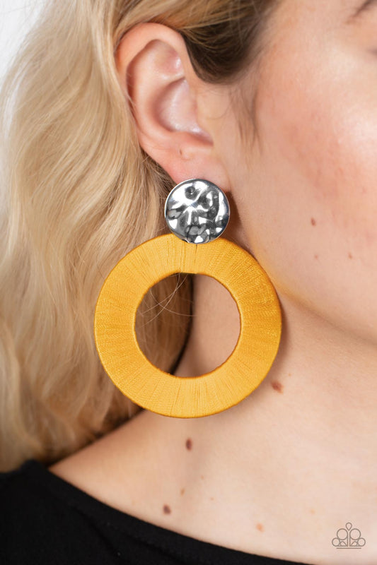 Paparazzi Accessories - Strategically Sassy - Yellow earrings