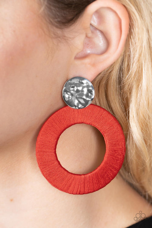 Paparazzi Accessories - Strategically Sassy - Red earrings