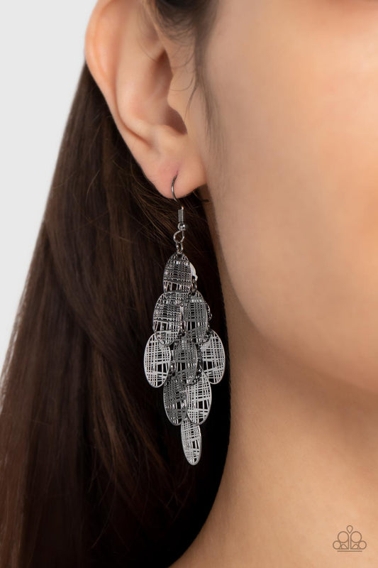 Paparazzi Accessories - Cross It Off My List - Black earrings