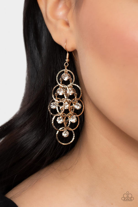 Paparazzi Accessories - Head Rush - Gold earrings