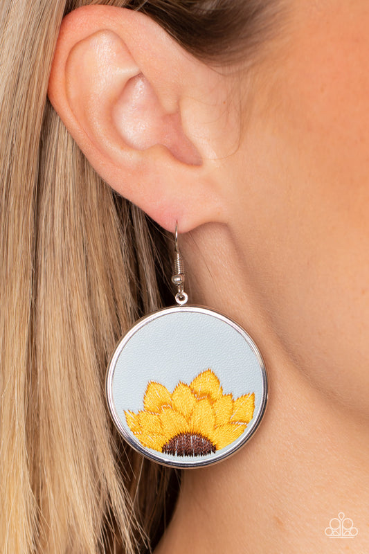 Paparazzi Accessories - Sun-Kissed Sunflowers - Blue earrings