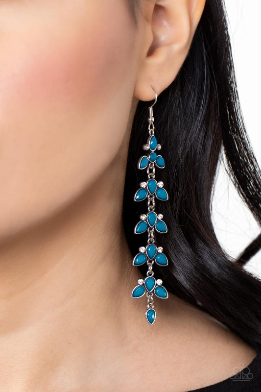 Paparazzi Accessories - Fanciful Foliage - Blue earrings