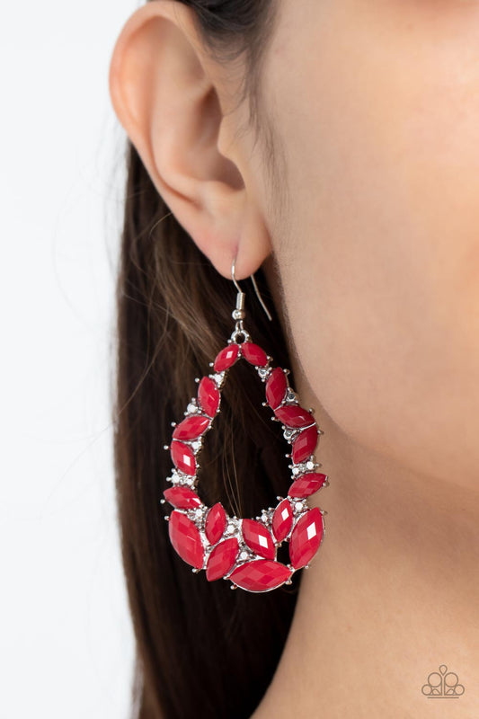 Paparazzi Accessories - Tenacious Treasure - Red earrings