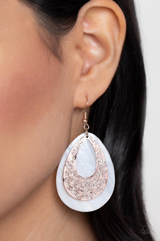 Paparazzi Accessories - Bountiful Beaches - Rose Gold earrings