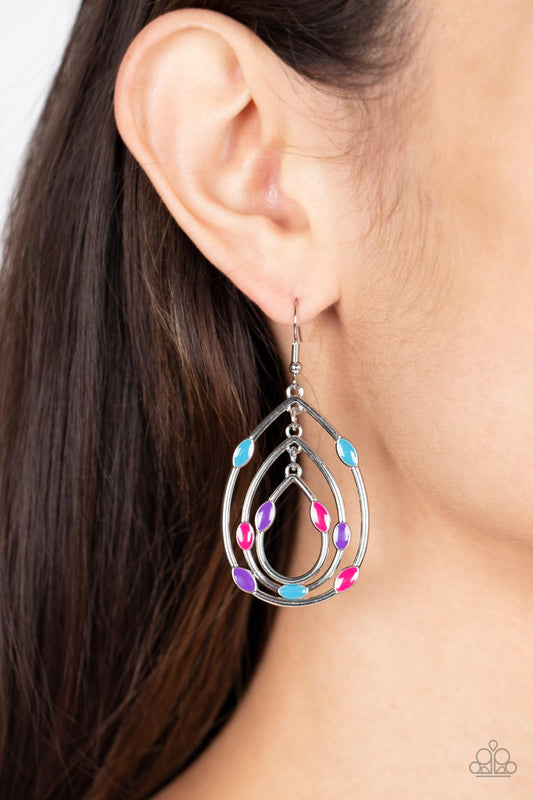 Paparazzi Accessories - Rippling Rapport - Multi earrings