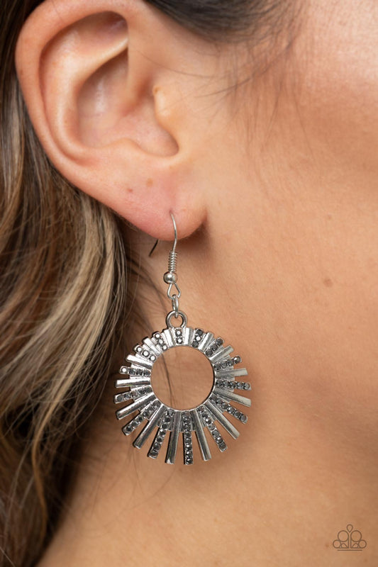 Paparazzi Accessories - Rebel Resplendence - Silver earrings