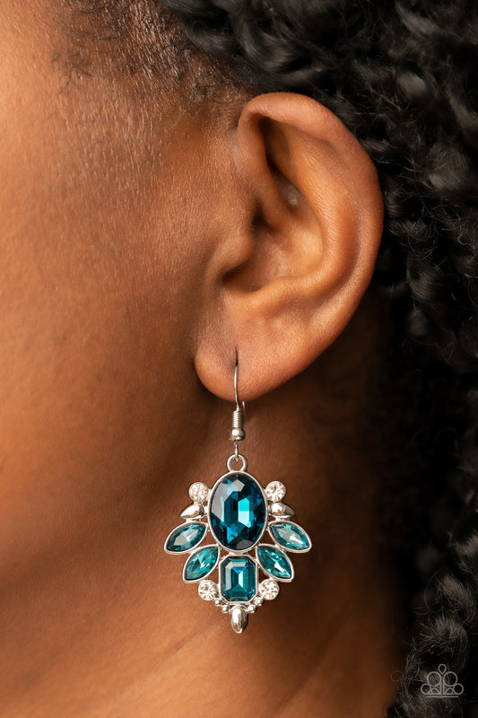 Paparazzi accessories - Glitzy Go-Getter - Blue earrings
