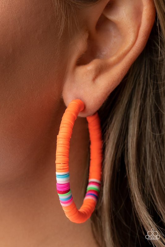 Paparazzi Accessories - Colorfully Contagious - Orange earrings