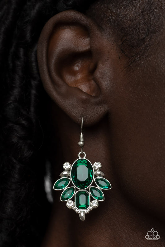 Paparazzi Accessories - Glitzy Go-Getter - Green earrings