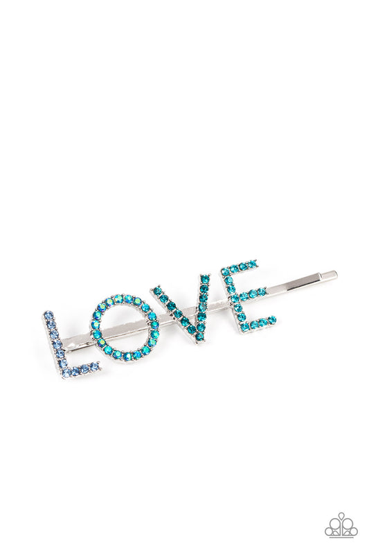 Paparazzi Accessories - True Love Twinkle - Blue hair clip