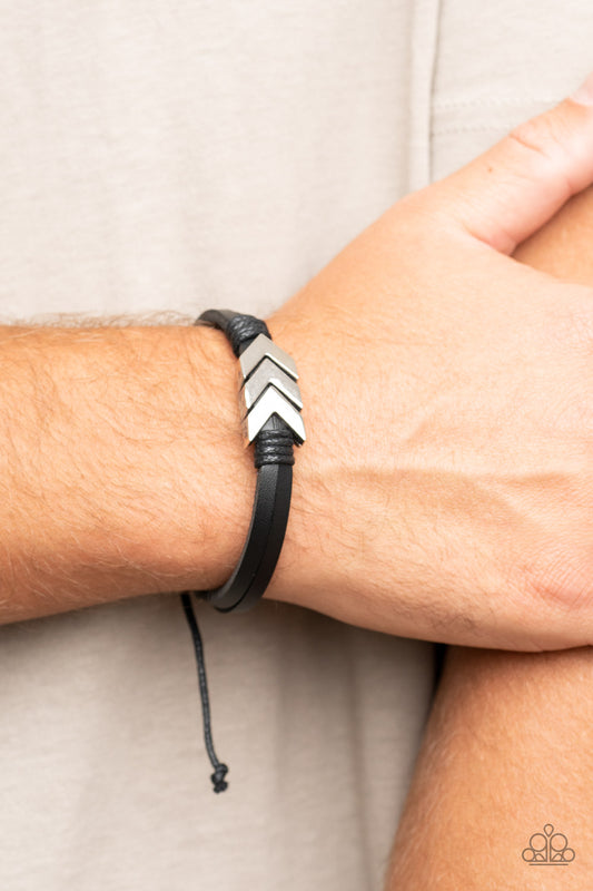 Paparazzi Accessories - Arrow Pharaoh - Black bracelet