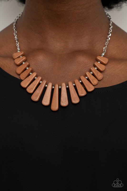 Paparazzi Accessories -Mojave Empress - Brown necklace