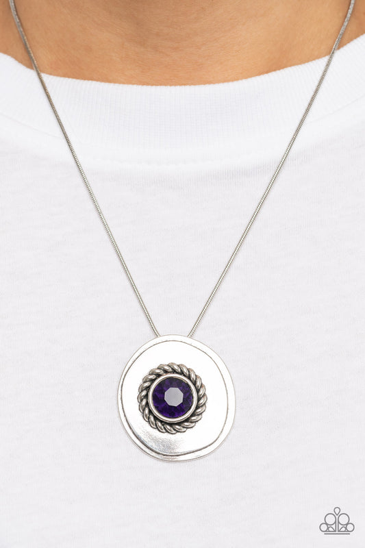 Paparazzi Accessories -Make Me a MEDALLION-aire - Purple necklace