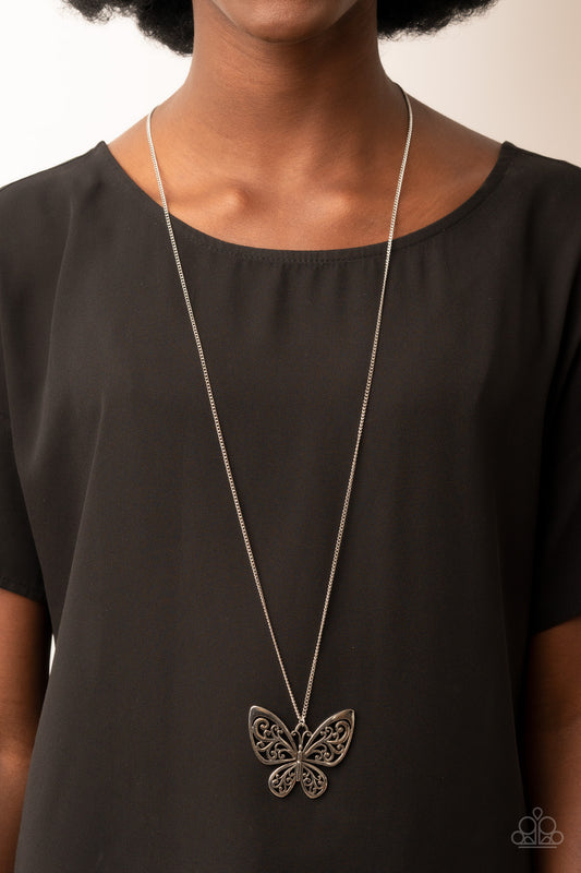 Paparazzi Accessories - Butterfly Boutique - Silver necklace