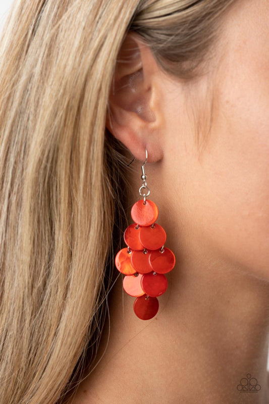 Paparazzi Accessories - Tropical Tryst - Orange earrings