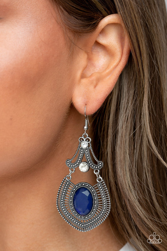 Paparazzi Accessories - Panama Palace - Blue earrings