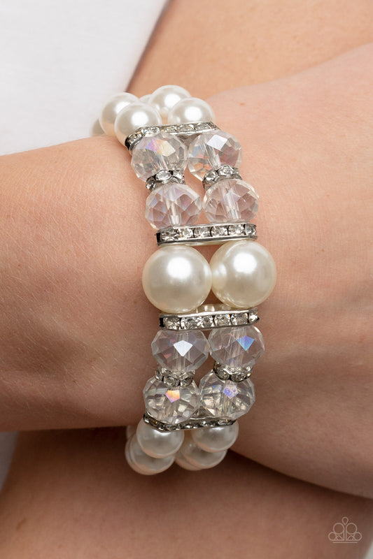 Paparazzi Accessories -Timelessly Tea Party - White bracelet